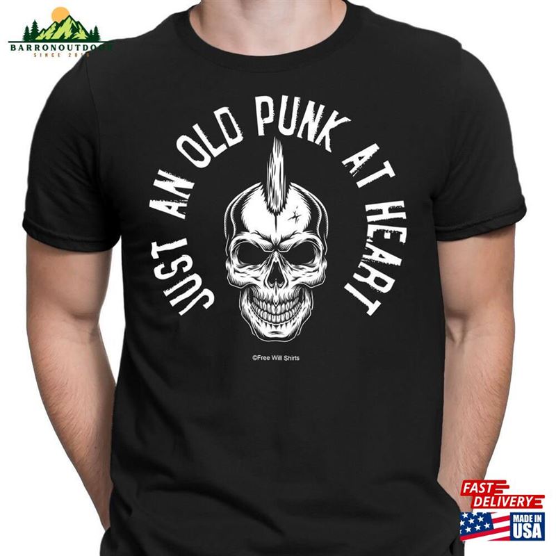 Mens Punk Music T-Shirt Organic Cotton Just An Old At Heart Sweatshirt Mens Punk Music T-Shirt Organic Cotton Just An Old At Heart Sweatshirt