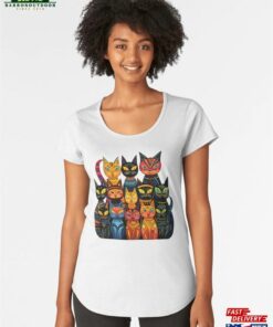 Meow Mob Of Cats Premium Scoop T-Shirt Classic