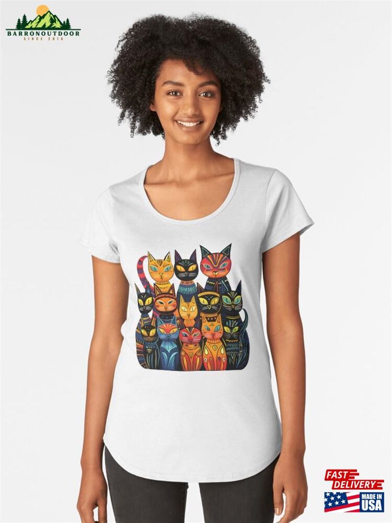 Meow Mob Of Cats Premium Scoop T-Shirt Classic Meow Mob Of Cats Premium Scoop T-Shirt Classic