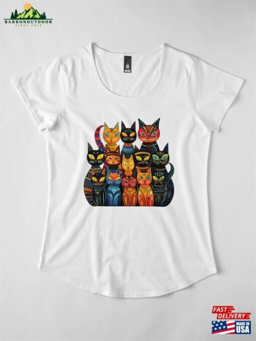 Meow Mob Of Cats Premium Scoop T-Shirt Classic