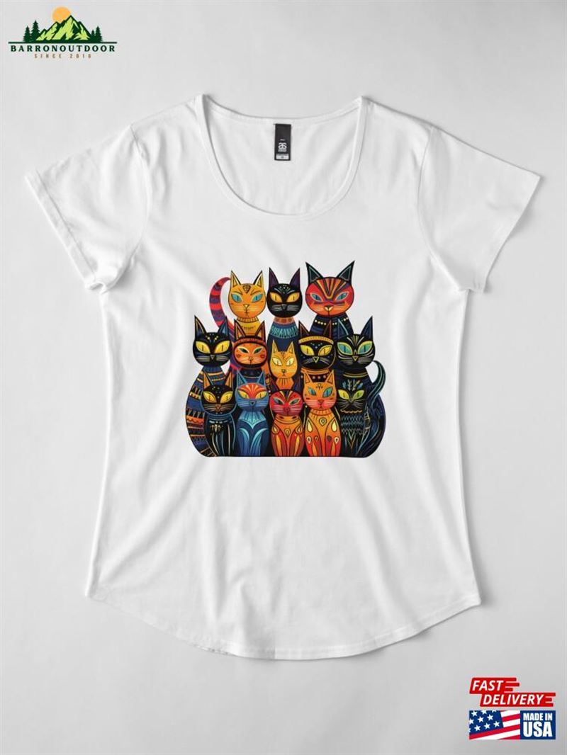 Meow Mob Of Cats Premium Scoop T-Shirt Classic Meow Mob Of Cats Premium Scoop T-Shirt Classic