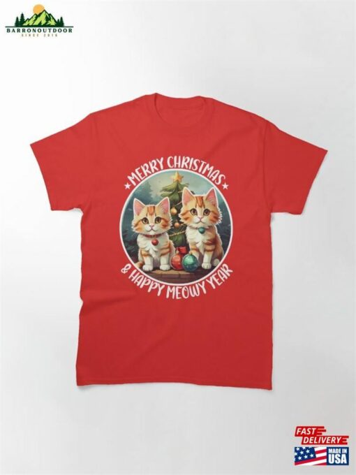 Meowy Christmas Happy New Year Catmas Classic T-Shirt