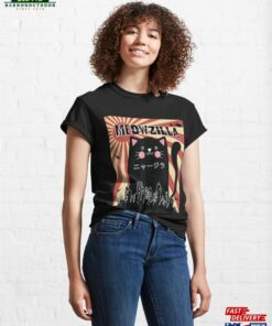 Meowzilla Cat Kitten Japanese Anime Sunset Vintage Retro Classic T-Shirt Hoodie