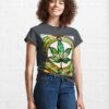 Merrijuana #5 Cannabis Marijuana Ganga God’s Medical Plant Stained Glass Art Print Sweatshirt Unisex