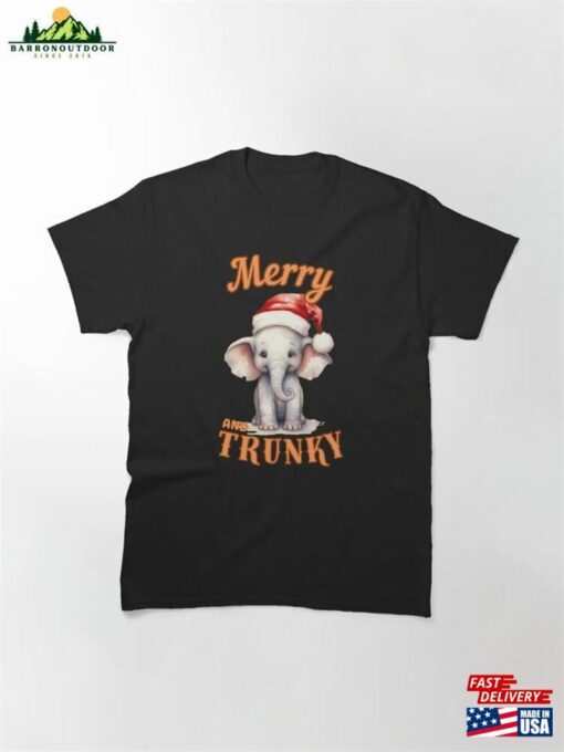 Merry And Trunky Elephant Portrait Classic T-Shirt Hoodie