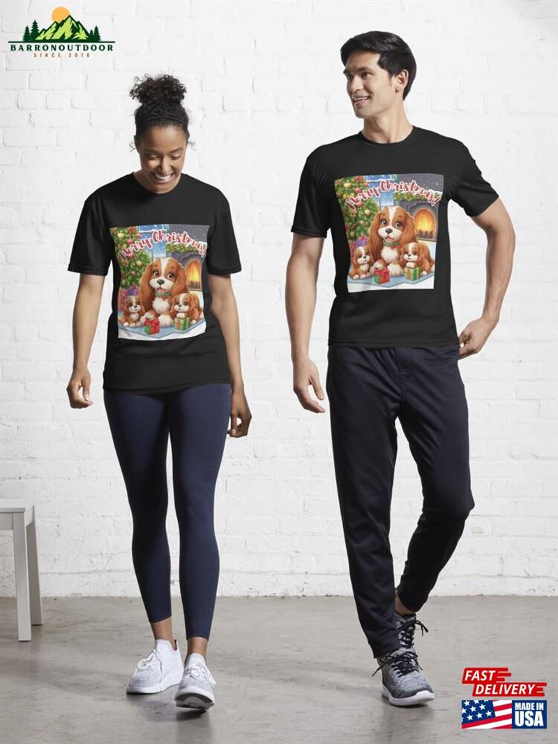 Merry Christmas Cocker Spaniel Family Active T-Shirt Unisex Merry Christmas Cocker Spaniel Family Active T-Shirt Unisex
