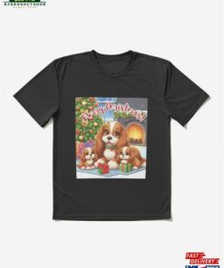 Merry Christmas Cocker Spaniel Family Active T-Shirt Unisex