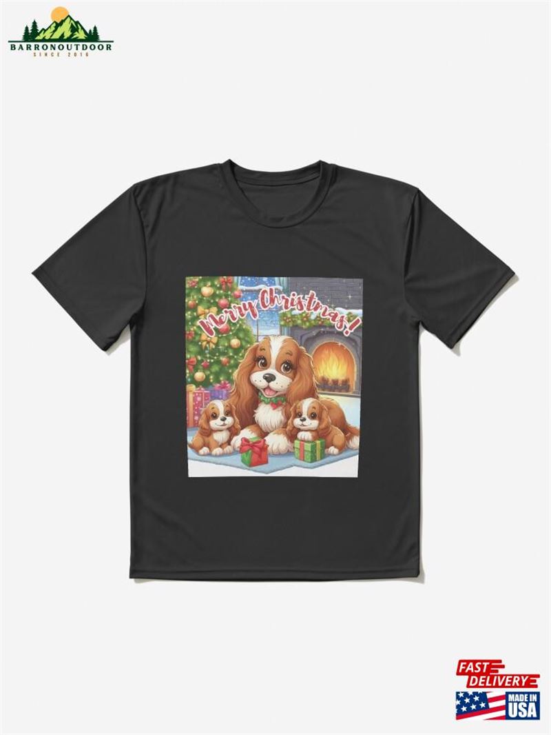 Merry Christmas Cocker Spaniel Family Active T-Shirt Unisex Merry Christmas Cocker Spaniel Family Active T-Shirt Unisex
