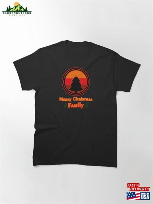 Merry Christmas Family And Tree Vintage 2023 Classic T-Shirt Unisex