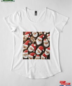 Merry Christmas Santa Cookies Premium Scoop T-Shirt Unisex Sweatshirt