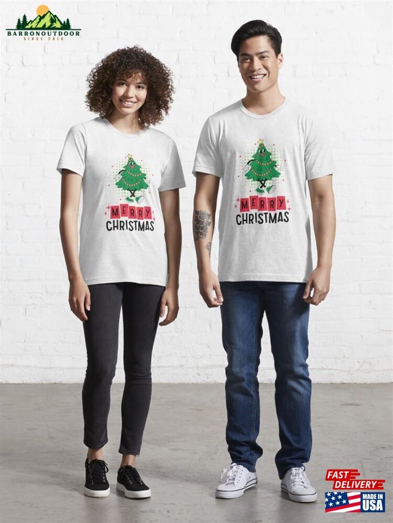 Merry Christmas With Tree Essential T-Shirt Classic Hoodie Merry Christmas With Tree Essential T-Shirt Classic Hoodie