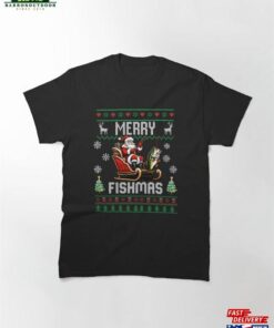 Merry Fishmas Santa Fishing Christmas Ugly Pajama Bigmouth Bass Fish Classic T-Shirt Hoodie