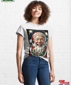 Merry Holly Jolly Santa Illustration Classic T-Shirt Unisex Hoodie