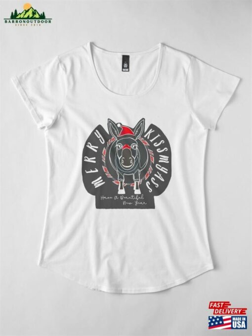 Merry Kissmyass Black Donkey Premium Scoop T-Shirt Classic