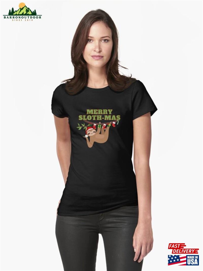 Merry Sloth Mas Christmas Fitted T-Shirt Hoodie Sweatshirt Merry Sloth Mas Christmas Fitted T-Shirt Hoodie Sweatshirt