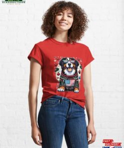 Merry Woofmas Happy Bernese Mountain Dog Ugly Sweater Usa Flag Edition Classic T-Shirt Hoodie