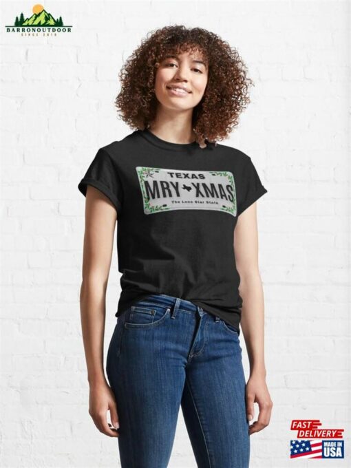 Merry Xmas Texas Vanity Plate Mt Classic T-Shirt Sweatshirt