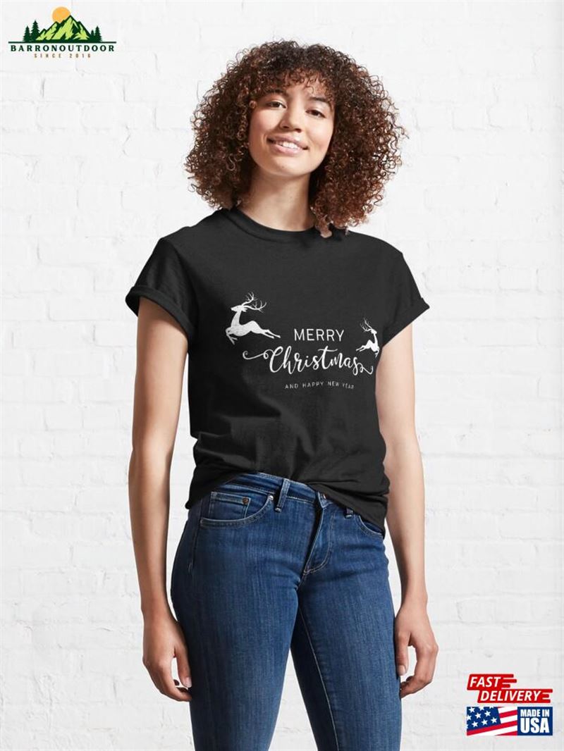 Mery Christmas Reindeer Classic T-Shirt Unisex Mery Christmas Reindeer Classic T-Shirt Unisex