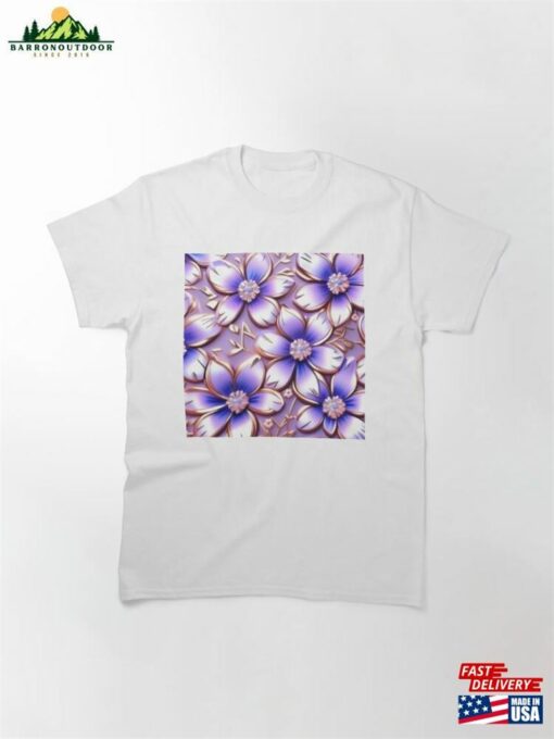 Metallic Purple Floral Classic T-Shirt Unisex