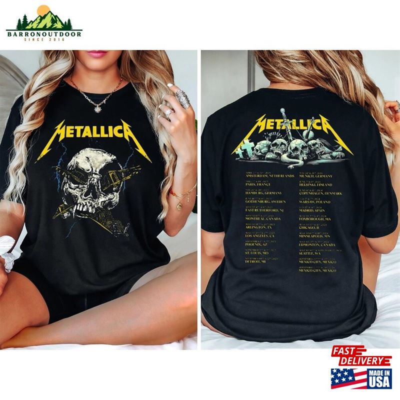 Metallica Band T-Shirt Sweatshirt World Tour 2023 Hoodie Classic Metallica Band T-Shirt Sweatshirt World Tour 2023 Hoodie Classic
