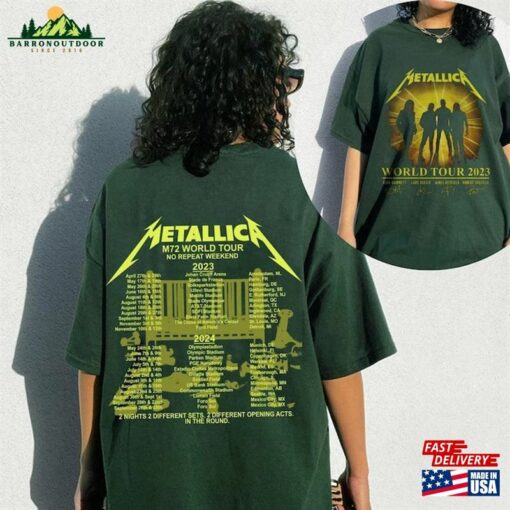 Metallica World Tour 2023 2024 Full Dates Shirt Band T-Shirt Hoodie