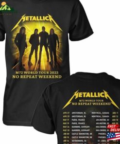 Metallica World Tour 2023 No Repeat Weekend T-Shirt Shirt Metal Music Band Hoodie Classic