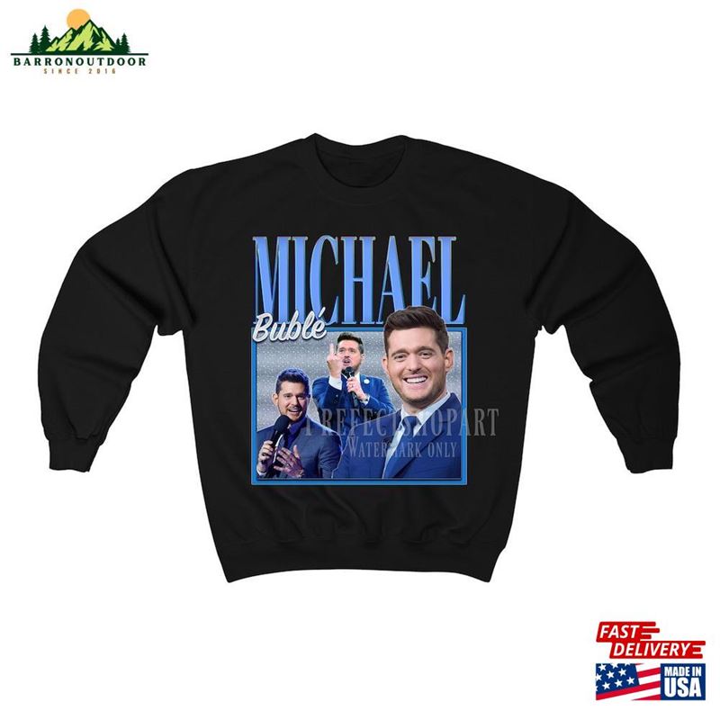 Michael Buble Sweatshirt Retro Homage Hoodie Unisex Michael Buble Sweatshirt Retro Homage Hoodie Unisex