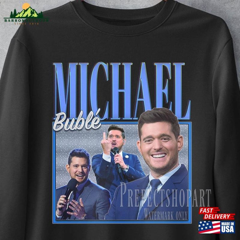 Michael Buble Sweatshirt Retro Homage Hoodie Unisex Michael Buble Sweatshirt Retro Homage Hoodie Unisex