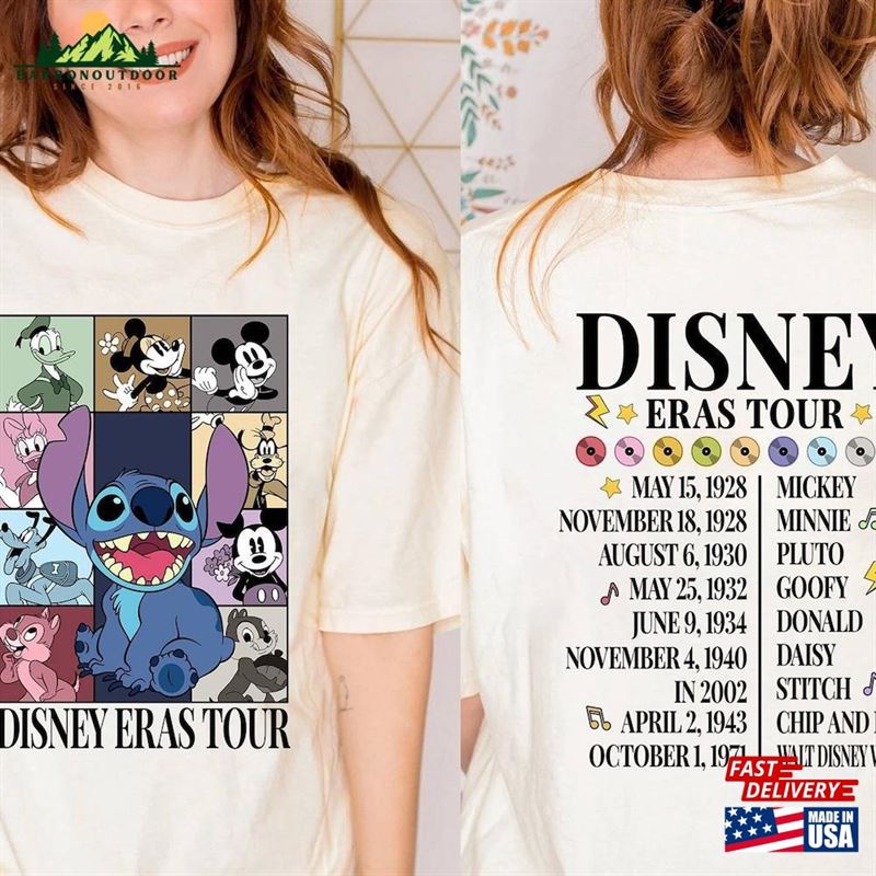 Mickey And Friends Eras Tour Shirt Stitch Disneyland Concert Music T-Shirt Unisex Mickey And Friends Eras Tour Shirt Stitch Disneyland Concert Music T-Shirt Unisex
