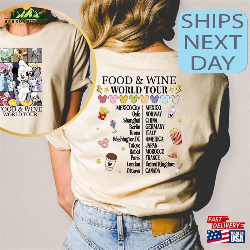 Mickey Chef And Friends Food Wine Festival 2024 World Tour T-Shirt Disney Snack Drink T-Shirts Hoodie Unisex Mickey Chef And Friends Food Wine Festival 2024 World Tour T-Shirt Disney Snack Drink T-Shirts Hoodie Unisex