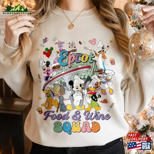 Mickey Friends Figment Remy Epcot Food And Wine Squad Shirt Taste Your Way Around The World Sweatshirt Unisex