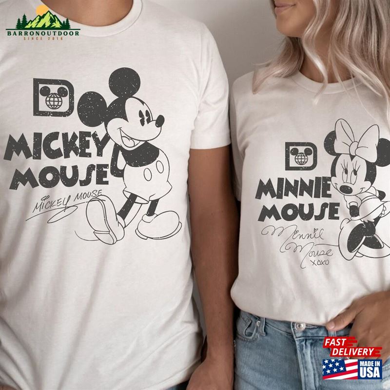Mickey Sketch Shirt Minnie Tee Vintage And Couple Unisex Hoodie Mickey Sketch Shirt Minnie Tee Vintage And Couple Unisex Hoodie