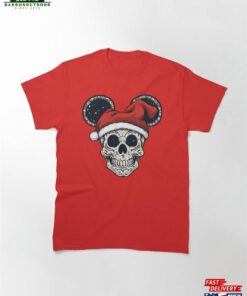 Mickey Skull In A Santa Hat Classic T-Shirt Sweatshirt 1 Mickey Skull In A Santa Hat Classic T Shirt Sweatshirt 2