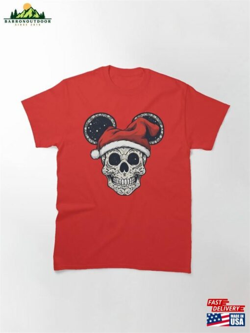Mickey Skull In A Santa Hat Classic T-Shirt Sweatshirt