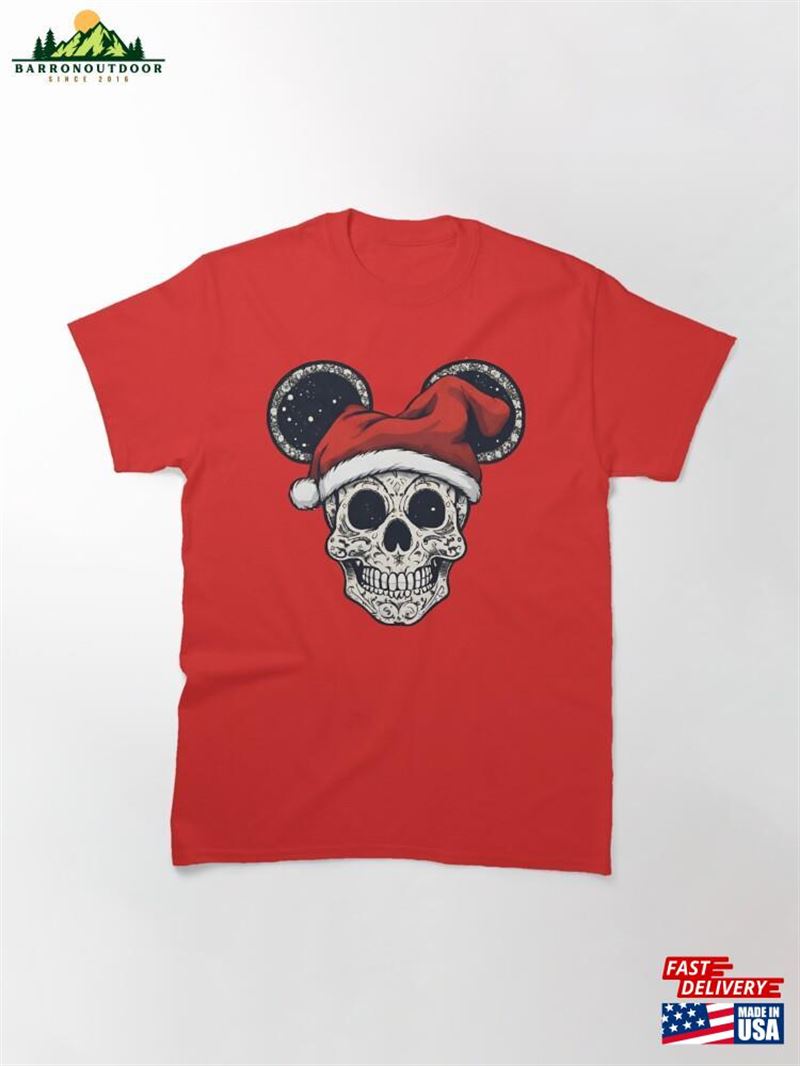 Mickey Skull In A Santa Hat Classic T-Shirt Sweatshirt Mickey Skull In A Santa Hat Classic T-Shirt Sweatshirt