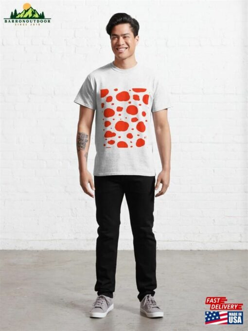 Mid Century Modern Red Black Spots Dalmatian Pattern Classic T-Shirt Unisex