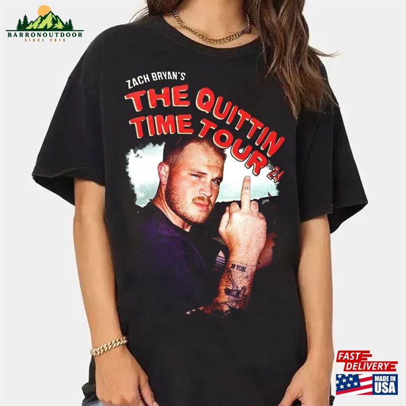 Middle Finger From Zach Shirt The Quittin Time Tour 2024 Bryan Hoodie Unisex Middle Finger From Zach Shirt The Quittin Time Tour 2024 Bryan Hoodie Unisex