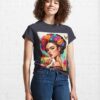 Military Pin Up Girl Portrait In Frida Kahlo Style Classic T-Shirt Hoodie