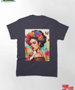 Military Pin Up Girl Portrait In Frida Kahlo Style Classic T-Shirt Hoodie