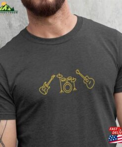 Minimalist Band T-Shirt Bass Guitar Drums Hoodie
