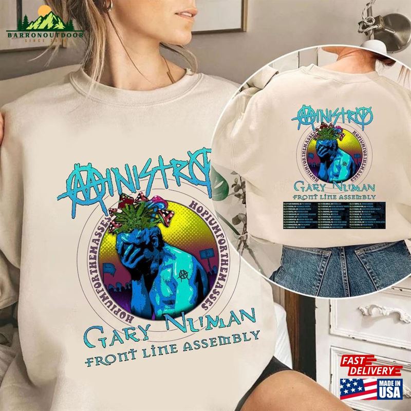 Ministry Spring 2024 Tour With Gary Numan And Front Line Assembly Shirt Band Fan Concert Hoodie Unisex Ministry Spring 2024 Tour With Gary Numan And Front Line Assembly Shirt Band Fan Concert Hoodie Unisex