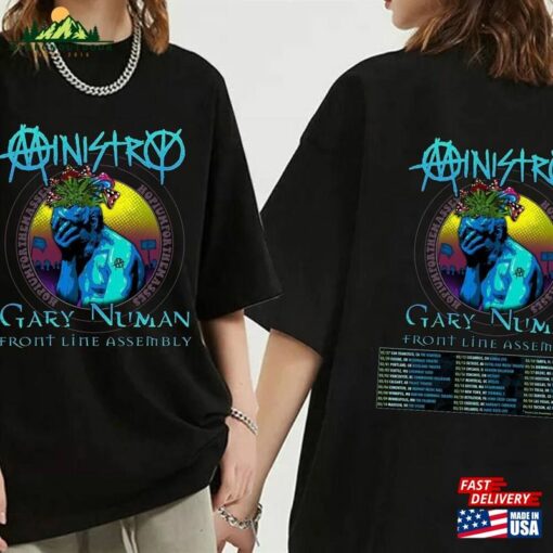 Ministry Spring 2024 Tour With Gary Numan And Front Line Assembly Shirt Band Fan Concert T-Shirt Unisex