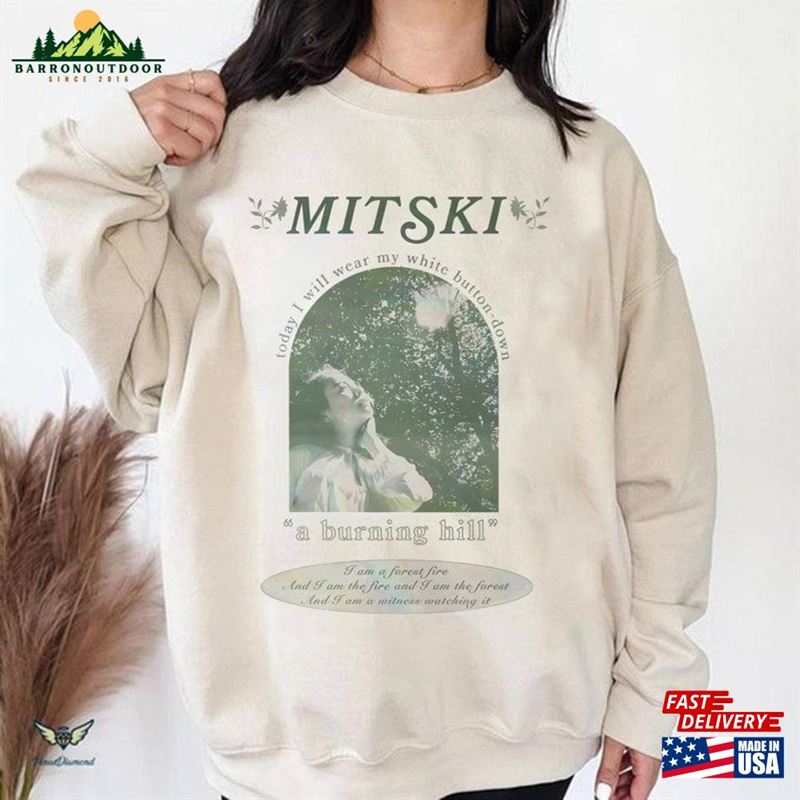 Mit Ski Shirt A Burning Hill T-Shirt Mitski Music Rock Concert Vintage Hoodie Mit Ski Shirt A Burning Hill T-Shirt Mitski Music Rock Concert Vintage Hoodie