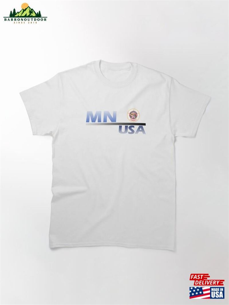 Mn Usa Written Textile Design Classic T-Shirt Sweatshirt Unisex Mn Usa Written Textile Design Classic T-Shirt Sweatshirt Unisex