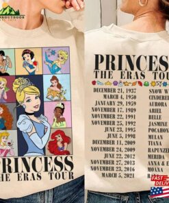 Moana Tiana Jasmine Snow White Elsa Belle Cinderella Merida Princess Tour Shirt Sweatshirt Unisex