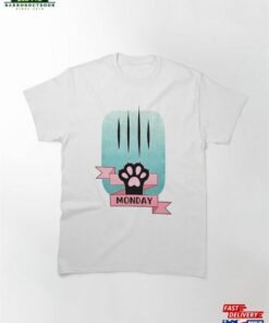 Monday Meme Cat Paw Teal And Pink Classic T-Shirt Sweatshirt Monday Meme Cat Paw Teal And Pink Classic T-Shirt Sweatshirt