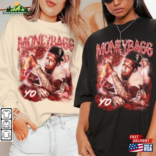 Moneybagg Yo Rap Shirt Double Sided Rapper Bootleg Vintage 90S Y2k Style Classic Hoodie