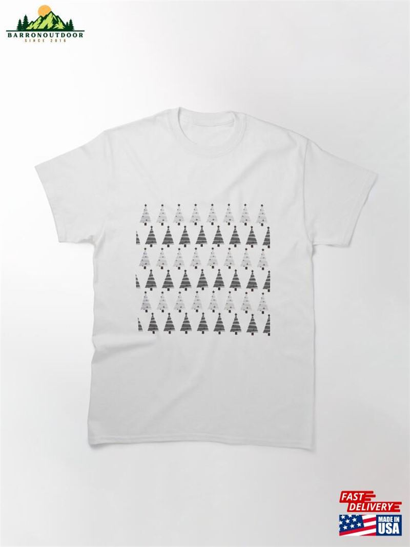 Monochromatic Christmas Tree Pattern Festive Holiday Designs Classic T-Shirt Sweatshirt Unisex Monochromatic Christmas Tree Pattern Festive Holiday Designs Classic T-Shirt Sweatshirt Unisex
