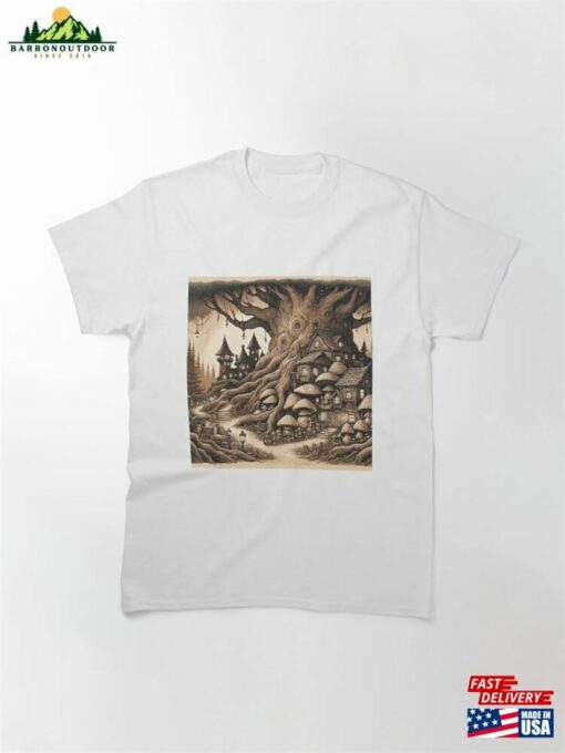 Moonlit Enchanted Tree Village Artistry Classic T-Shirt Unisex Sweatshirt