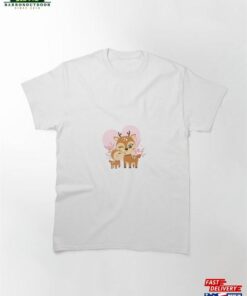 Mother Deer With Her Fawn Classic T Shirt Hoodie Sweatshirt 1